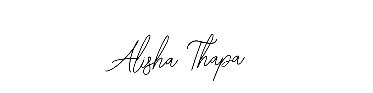 The best way (Bearetta-2O07w) to make a short signature is to pick only two or three words in your name. The name Alisha Thapa include a total of six letters. For converting this name. Alisha Thapa signature style 12 images and pictures png