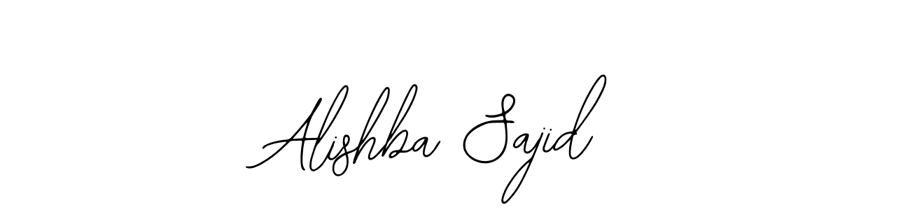 How to make Alishba Sajid name signature. Use Bearetta-2O07w style for creating short signs online. This is the latest handwritten sign. Alishba Sajid signature style 12 images and pictures png