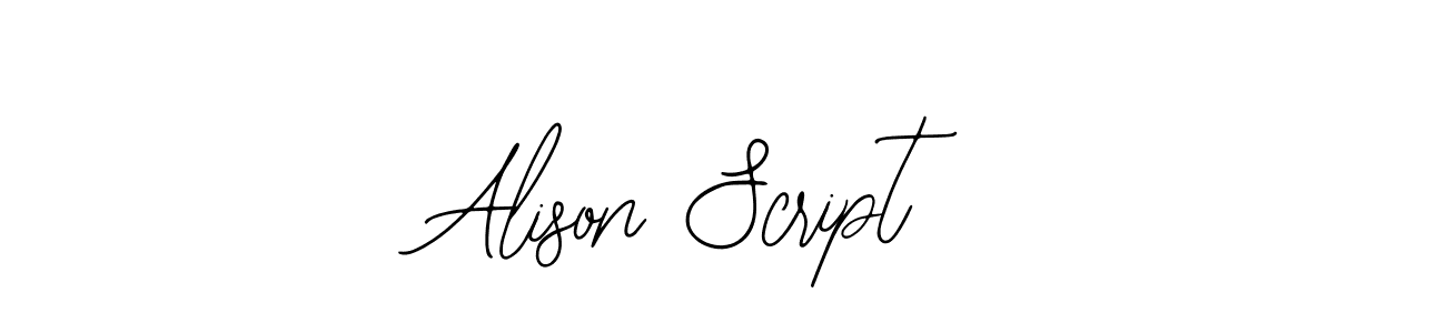 You should practise on your own different ways (Bearetta-2O07w) to write your name (Alison Script) in signature. don't let someone else do it for you. Alison Script signature style 12 images and pictures png