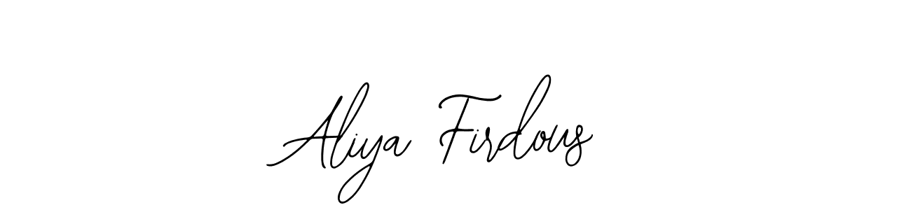 if you are searching for the best signature style for your name Aliya Firdous. so please give up your signature search. here we have designed multiple signature styles  using Bearetta-2O07w. Aliya Firdous signature style 12 images and pictures png
