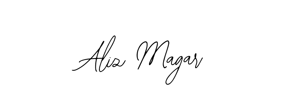 Use a signature maker to create a handwritten signature online. With this signature software, you can design (Bearetta-2O07w) your own signature for name Aliz Magar. Aliz Magar signature style 12 images and pictures png