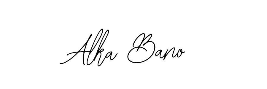 How to make Alka Bano name signature. Use Bearetta-2O07w style for creating short signs online. This is the latest handwritten sign. Alka Bano signature style 12 images and pictures png