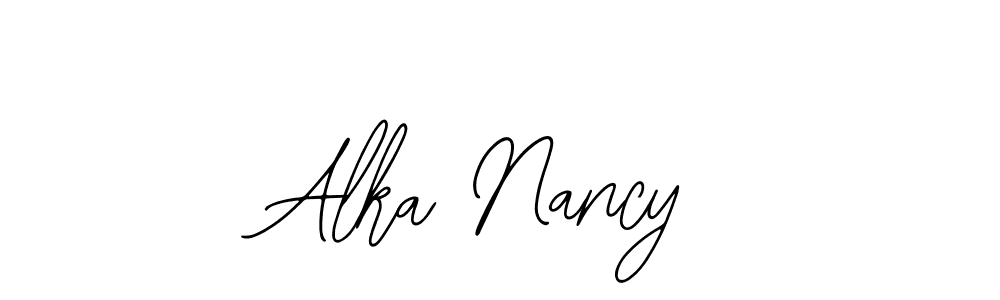 How to make Alka Nancy name signature. Use Bearetta-2O07w style for creating short signs online. This is the latest handwritten sign. Alka Nancy signature style 12 images and pictures png