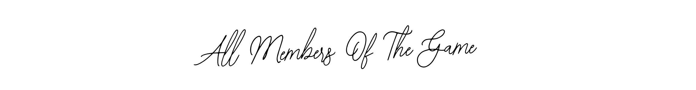 Use a signature maker to create a handwritten signature online. With this signature software, you can design (Bearetta-2O07w) your own signature for name All Members Of The Game. All Members Of The Game signature style 12 images and pictures png