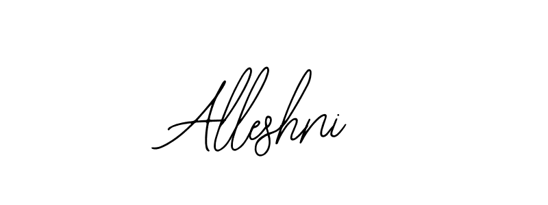 Use a signature maker to create a handwritten signature online. With this signature software, you can design (Bearetta-2O07w) your own signature for name Alleshni. Alleshni signature style 12 images and pictures png