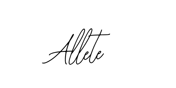 Use a signature maker to create a handwritten signature online. With this signature software, you can design (Bearetta-2O07w) your own signature for name Allete. Allete signature style 12 images and pictures png