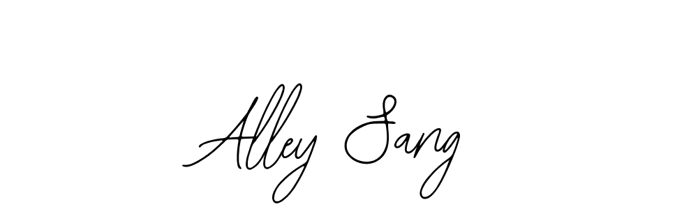 You should practise on your own different ways (Bearetta-2O07w) to write your name (Alley Sang) in signature. don't let someone else do it for you. Alley Sang signature style 12 images and pictures png