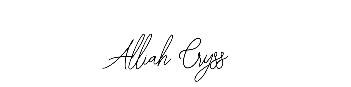 It looks lik you need a new signature style for name Alliah Cryss. Design unique handwritten (Bearetta-2O07w) signature with our free signature maker in just a few clicks. Alliah Cryss signature style 12 images and pictures png