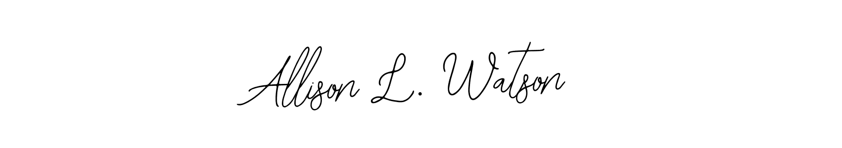 How to make Allison L. Watson name signature. Use Bearetta-2O07w style for creating short signs online. This is the latest handwritten sign. Allison L. Watson signature style 12 images and pictures png