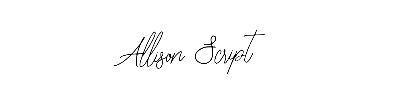 The best way (Bearetta-2O07w) to make a short signature is to pick only two or three words in your name. The name Allison Script include a total of six letters. For converting this name. Allison Script signature style 12 images and pictures png