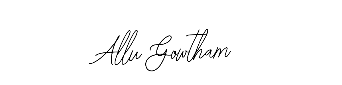 How to make Allu Gowtham name signature. Use Bearetta-2O07w style for creating short signs online. This is the latest handwritten sign. Allu Gowtham signature style 12 images and pictures png