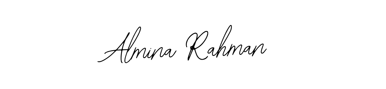 The best way (Bearetta-2O07w) to make a short signature is to pick only two or three words in your name. The name Almina Rahman include a total of six letters. For converting this name. Almina Rahman signature style 12 images and pictures png