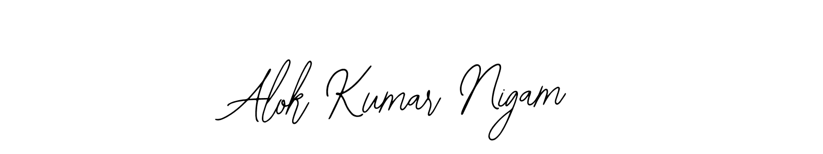 How to make Alok Kumar Nigam name signature. Use Bearetta-2O07w style for creating short signs online. This is the latest handwritten sign. Alok Kumar Nigam signature style 12 images and pictures png