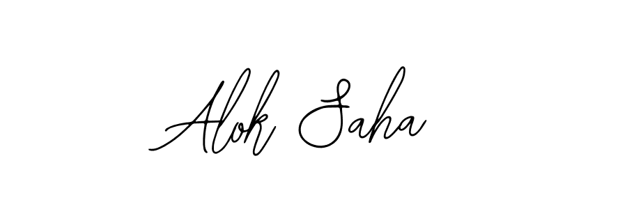 How to make Alok Saha name signature. Use Bearetta-2O07w style for creating short signs online. This is the latest handwritten sign. Alok Saha signature style 12 images and pictures png