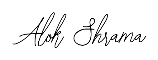 A timeless handwritten aesthetic for Alok Shrama. The Bearetta-2O07w font gives your signature a handcrafted feel with natural curves. Alok Shrama signature style 12 images and pictures png