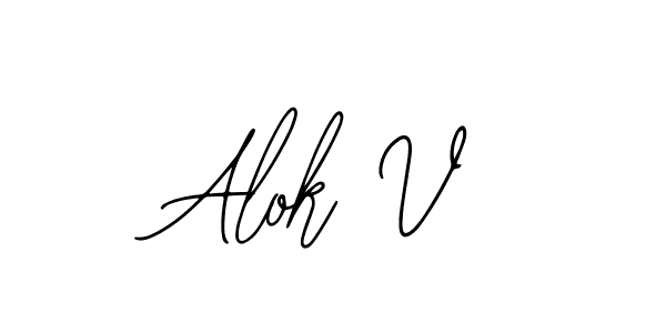 Create a beautiful signature design for name Alok V. With this signature (Bearetta-2O07w) fonts, you can make a handwritten signature for free. Alok V signature style 12 images and pictures png