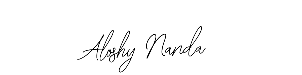 Use a signature maker to create a handwritten signature online. With this signature software, you can design (Bearetta-2O07w) your own signature for name Aloshy Nanda. Aloshy Nanda signature style 12 images and pictures png