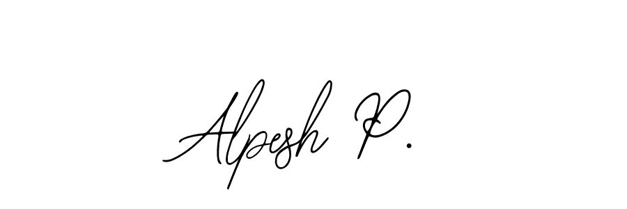 Similarly Bearetta-2O07w is the best handwritten signature design. Signature creator online .You can use it as an online autograph creator for name Alpesh P.. Alpesh P. signature style 12 images and pictures png