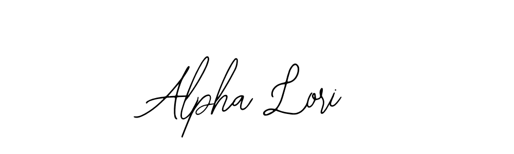 How to make Alpha Lori name signature. Use Bearetta-2O07w style for creating short signs online. This is the latest handwritten sign. Alpha Lori signature style 12 images and pictures png