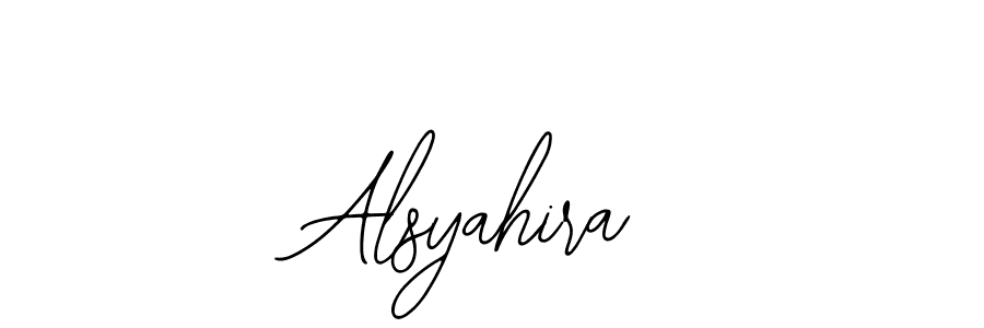 The best way (Bearetta-2O07w) to make a short signature is to pick only two or three words in your name. The name Alsyahira include a total of six letters. For converting this name. Alsyahira signature style 12 images and pictures png