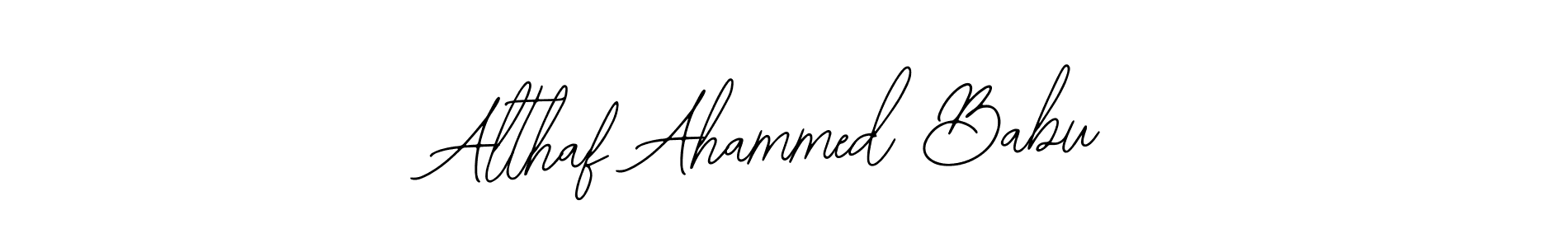 Use a signature maker to create a handwritten signature online. With this signature software, you can design (Bearetta-2O07w) your own signature for name Althaf Ahammed Babu. Althaf Ahammed Babu signature style 12 images and pictures png