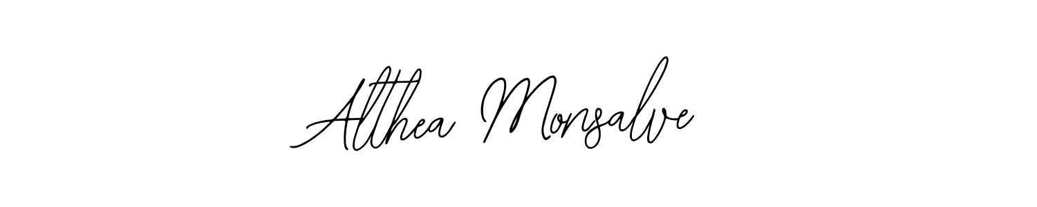 How to make Althea Monsalve name signature. Use Bearetta-2O07w style for creating short signs online. This is the latest handwritten sign. Althea Monsalve signature style 12 images and pictures png