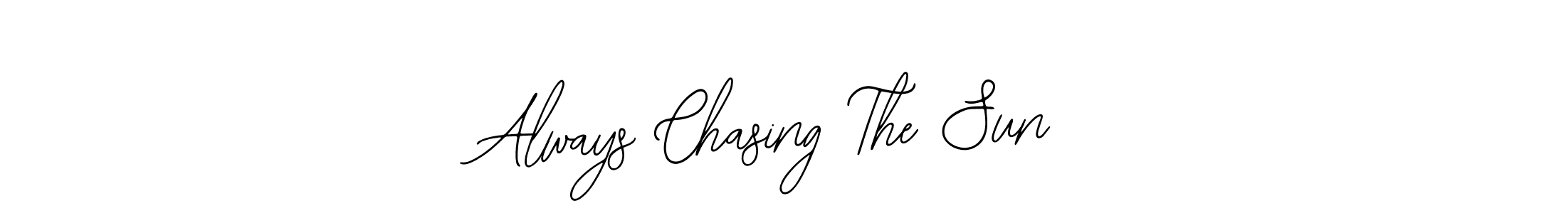 The best way (Bearetta-2O07w) to make a short signature is to pick only two or three words in your name. The name Always Chasing The Sun include a total of six letters. For converting this name. Always Chasing The Sun signature style 12 images and pictures png