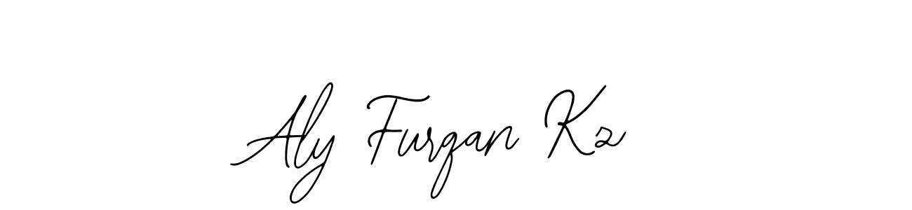 You should practise on your own different ways (Bearetta-2O07w) to write your name (Aly Furqan Kz) in signature. don't let someone else do it for you. Aly Furqan Kz signature style 12 images and pictures png