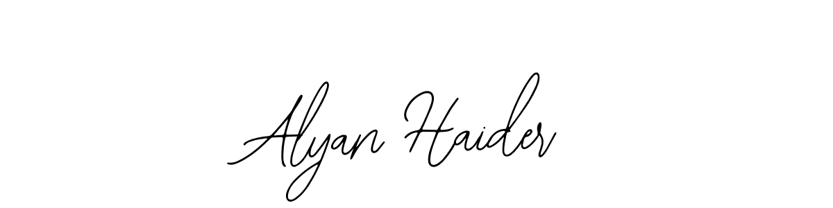 Use a signature maker to create a handwritten signature online. With this signature software, you can design (Bearetta-2O07w) your own signature for name Alyan Haider. Alyan Haider signature style 12 images and pictures png