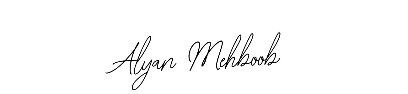 How to make Alyan Mehboob name signature. Use Bearetta-2O07w style for creating short signs online. This is the latest handwritten sign. Alyan Mehboob signature style 12 images and pictures png