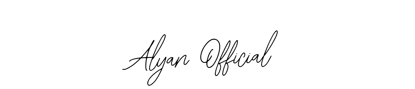 The best way (Bearetta-2O07w) to make a short signature is to pick only two or three words in your name. The name Alyan Official include a total of six letters. For converting this name. Alyan Official signature style 12 images and pictures png