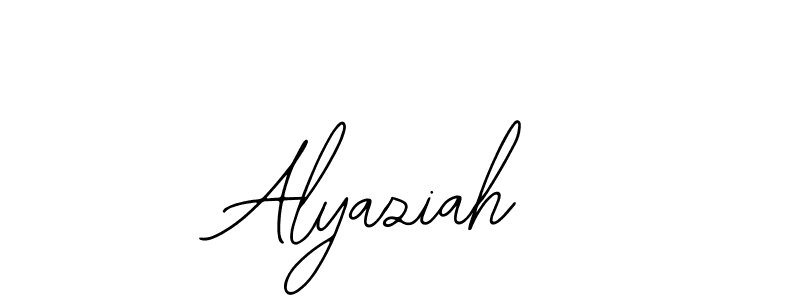 How to make Alyaziah name signature. Use Bearetta-2O07w style for creating short signs online. This is the latest handwritten sign. Alyaziah signature style 12 images and pictures png