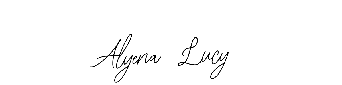 You should practise on your own different ways (Bearetta-2O07w) to write your name (Alyena  Lucy) in signature. don't let someone else do it for you. Alyena  Lucy signature style 12 images and pictures png