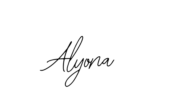 Design your own signature with our free online signature maker. With this signature software, you can create a handwritten (Bearetta-2O07w) signature for name Alyona. Alyona signature style 12 images and pictures png