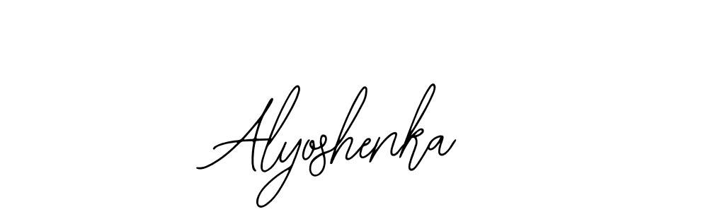 Make a beautiful signature design for name Alyoshenka. With this signature (Bearetta-2O07w) style, you can create a handwritten signature for free. Alyoshenka signature style 12 images and pictures png