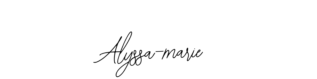 The best way (Bearetta-2O07w) to make a short signature is to pick only two or three words in your name. The name Alyssa-marie include a total of six letters. For converting this name. Alyssa-marie signature style 12 images and pictures png