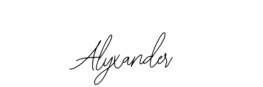 How to make Alyxander signature? Bearetta-2O07w is a professional autograph style. Create handwritten signature for Alyxander name. Alyxander signature style 12 images and pictures png