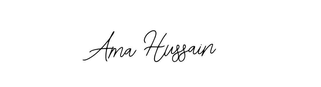 How to make Ama Hussain name signature. Use Bearetta-2O07w style for creating short signs online. This is the latest handwritten sign. Ama Hussain signature style 12 images and pictures png