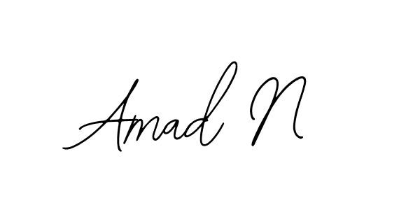 How to make Amad N name signature. Use Bearetta-2O07w style for creating short signs online. This is the latest handwritten sign. Amad N signature style 12 images and pictures png