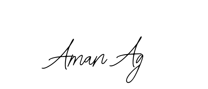 How to make Aman Ag name signature. Use Bearetta-2O07w style for creating short signs online. This is the latest handwritten sign. Aman Ag signature style 12 images and pictures png