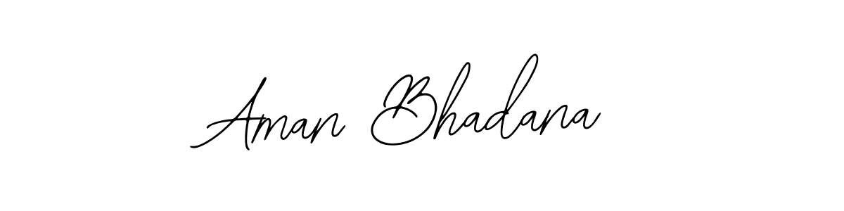 How to make Aman Bhadana name signature. Use Bearetta-2O07w style for creating short signs online. This is the latest handwritten sign. Aman Bhadana signature style 12 images and pictures png