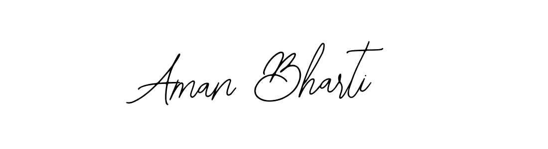 How to make Aman Bharti name signature. Use Bearetta-2O07w style for creating short signs online. This is the latest handwritten sign. Aman Bharti signature style 12 images and pictures png