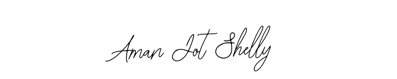 How to make Aman Jot Shelly name signature. Use Bearetta-2O07w style for creating short signs online. This is the latest handwritten sign. Aman Jot Shelly signature style 12 images and pictures png