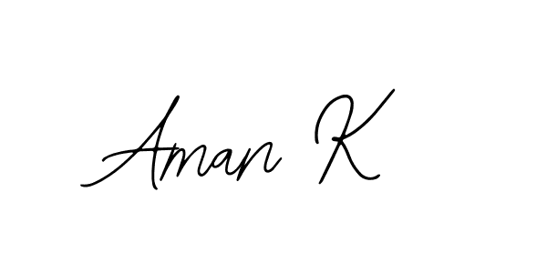 Design your own signature with our free online signature maker. With this signature software, you can create a handwritten (Bearetta-2O07w) signature for name Aman K. Aman K signature style 12 images and pictures png