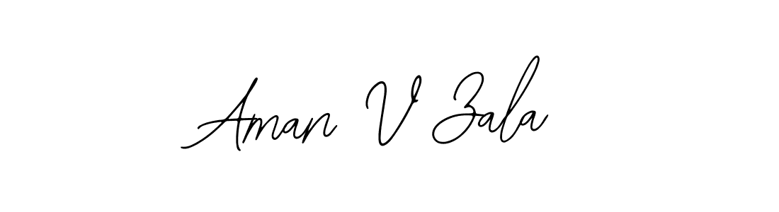 Also You can easily find your signature by using the search form. We will create Aman V Zala name handwritten signature images for you free of cost using Bearetta-2O07w sign style. Aman V Zala signature style 12 images and pictures png