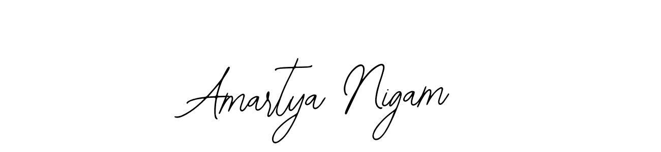 Bearetta-2O07w is a professional signature style that is perfect for those who want to add a touch of class to their signature. It is also a great choice for those who want to make their signature more unique. Get Amartya Nigam name to fancy signature for free. Amartya Nigam signature style 12 images and pictures png