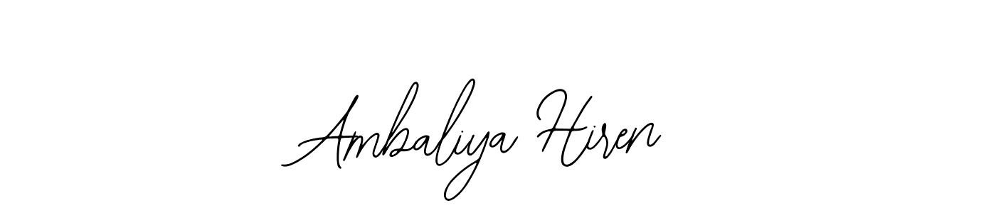 if you are searching for the best signature style for your name Ambaliya Hiren. so please give up your signature search. here we have designed multiple signature styles  using Bearetta-2O07w. Ambaliya Hiren signature style 12 images and pictures png