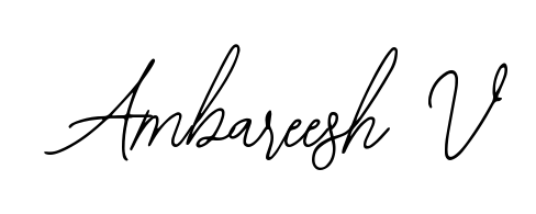 Download transparent PNG signature for name Ambareesh V styled with Bearetta-2O07w font. Ready to paste directly into PDF and Word agreements. Ambareesh V signature style 12 images and pictures png