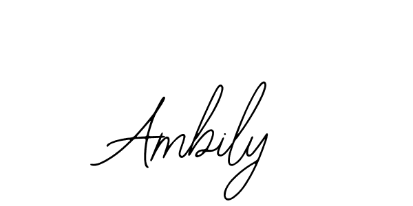 You should practise on your own different ways (Bearetta-2O07w) to write your name (Ambily) in signature. don't let someone else do it for you. Ambily signature style 12 images and pictures png