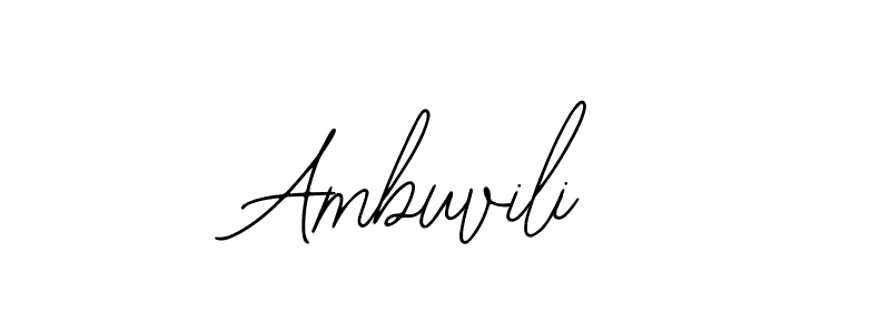 How to make Ambuvili name signature. Use Bearetta-2O07w style for creating short signs online. This is the latest handwritten sign. Ambuvili signature style 12 images and pictures png